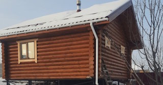 Баня из оцилиндрованного бревна под ключ в Гусь-Хрустальном - от 134134 рублей