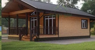 Проект одноэтажного дома из бруса с террасой - Строительство в Гусь-Хрустальном от Строй-Гсь от 134134 руб.